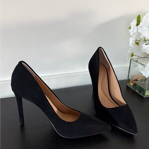 INC International Concepts Black Suede Heels